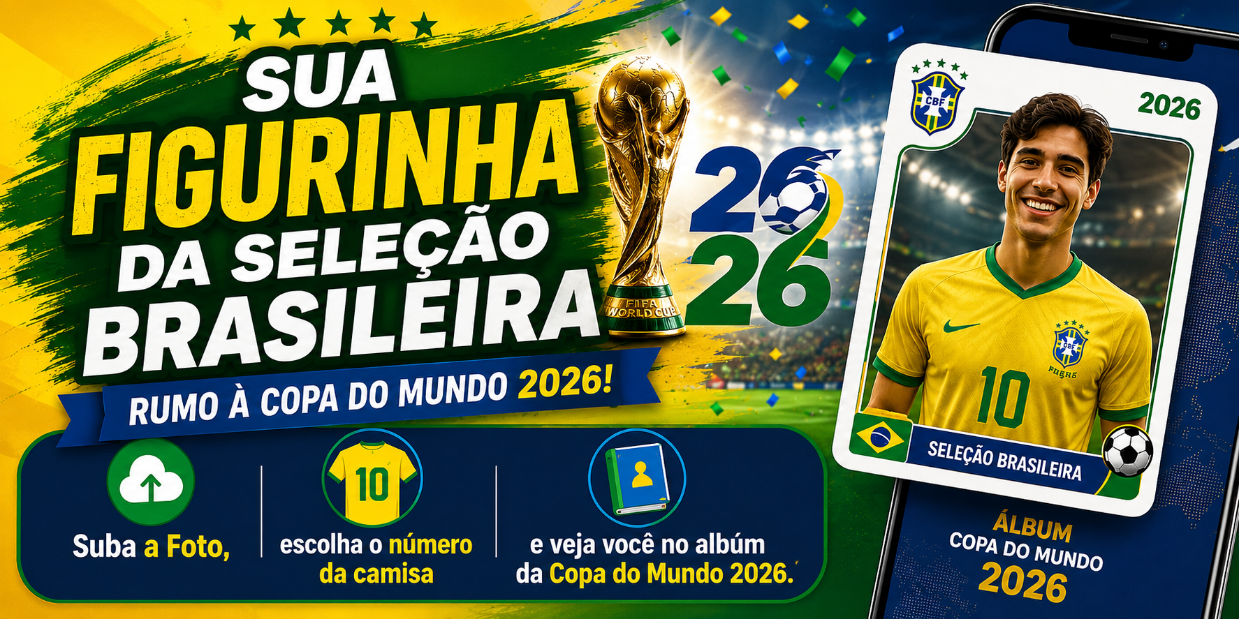 Sua figurinha da Seleção Brasileira — Rumo à Copa do Mundo 2026